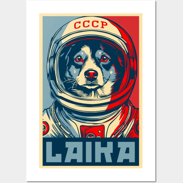 Laika First Animal to Orbit Earth Wall Art by dnacreativedesign